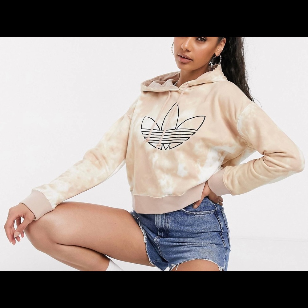 Adidas Cropped Tie Dye Hoodie